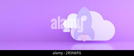3d rocket storage panoramic Stock Photo