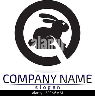 Rabbit vector Logo template and animal icon design Stock Vector