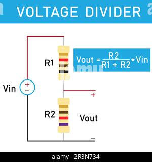 voltage divider circuit , vector , isolated Stock Vector