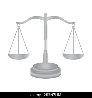 3d scales of justice or measuring scales isolated Stock Vector
