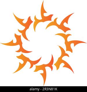 Sun logo and symbols star icon web Vector - Stock Vector