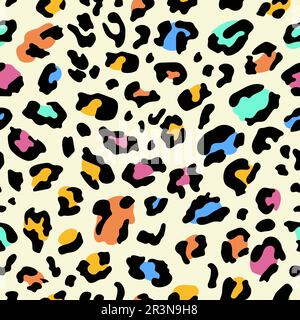 Abstract Hand Drawing Leopard skin. Seamless pattern Stock Vector