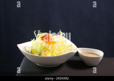 escarole endive salad with Sauce Stock Photo