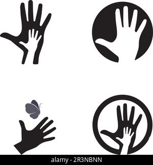 Hand and help vector logo and symbols template icons app Stock Vector
