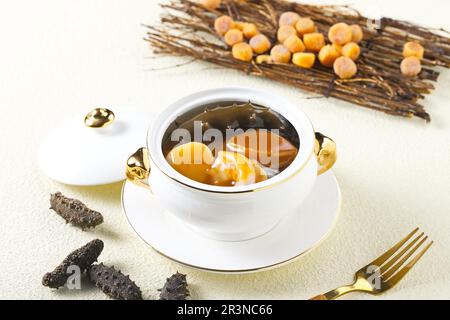 Buddha Jumps Over the Wall，Fujian cuisine. Translation: '正宗佛跳墙'meaning is dish name Buddha Jumps Over the Wall. Stock Photo