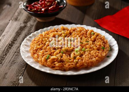 Chinese food: deep fried scrambled eggs Stock Photo