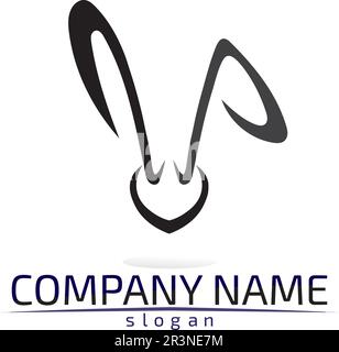 Rabbit vector Logo template and animal icon design Stock Vector