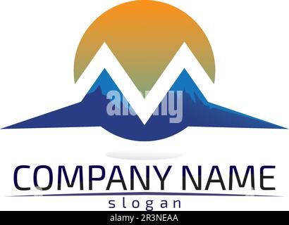 Mountain nature landscape  logo and symbols  icons template design Vector Stock Vector