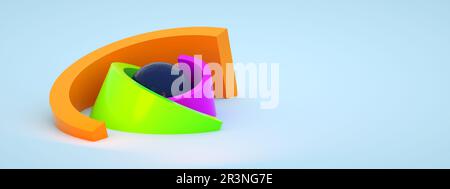 Geometric composition from colorful elements Stock Photo