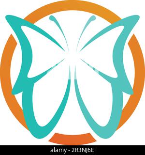 Vector - Butterfly conceptual simple, colorful icon. Logo. Vector illustration Stock Vector