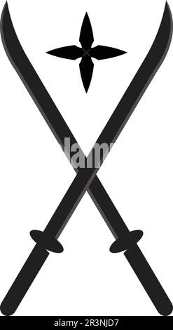 Cross swords icon flat. Simple vector symbol and bonus icon Stock Vector