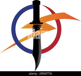 Cross swords icon flat. Simple vector symbol and bonus icon Stock Vector