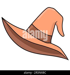 Orange witch hat. doodle icon image Stock Photo