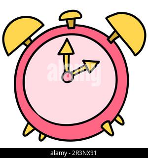 Doodle drawing alarm clock. doodle icon image Stock Photo