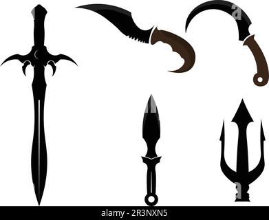 Cross swords icon flat. Simple vector symbol and bonus icon Stock Vector