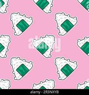 Onigiri rice food seamless pattern. repeat pattern background design Stock Photo