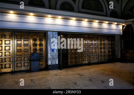 LOS ANGELES, CALIFORNIA - 17 MAY 2023: The Orpheum Theatre Lobby. On Broadway in Downtown Los Angeles, it is the most restored of the historical movie Stock Photo