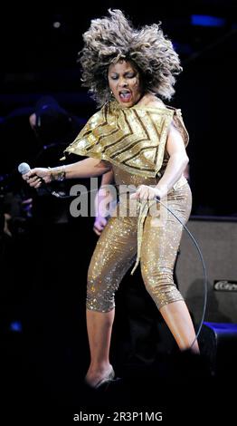 Prague, Czech Republic. 27th Apr, 2009. ***FILE PHOTO*** US rock singer Tina Turner performs on stage during her 'Tina!: 50th Anniversary Tour' concert on Monday, April 27, 2008, in O2 Arena, Prague, Czech Republic. Credit: Rene Volfik/CTK Photo/Alamy Live News Stock Photo