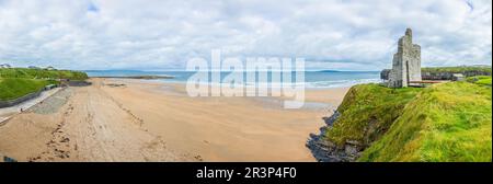 Panoramic picture over Ballybunion beach in south west Ireland Stock Photo