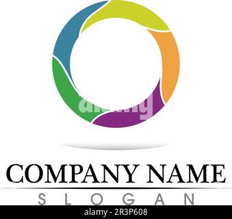Technology circle logo and symbols Vector Stock Vector