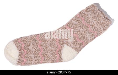 White warm socks on a white isolated background Stock Photo