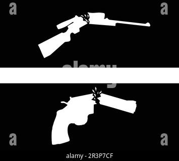 gun Logo and vector design army danger black Stock Vector