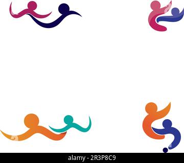 people care success health life logo template icons Stock Vector