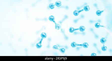 Green hydrogen energy. H2 gas molecules. Clean energy. Renewable energy ...