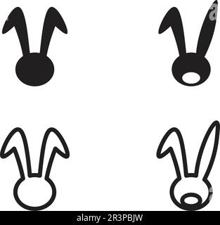 Red rabbit logo on white background. Vector illustration Stock Vector ...