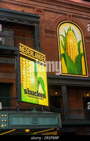 SHUCKED on Broadway musical theatre at the Nederlander in Times Square Manhattan NYC Stock Photo