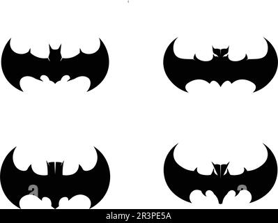 bat open wings flying concept elements icon Stock Vector