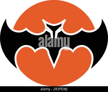 bat open wings flying concept elements icon Stock Vector