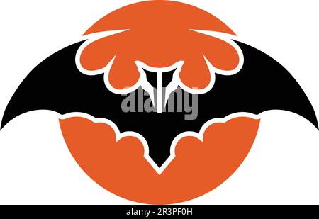bat open wings flying concept elements icon Stock Vector