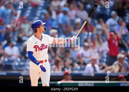 Philadelphia Phillies' Trea Turner plays during a baseball game, Thursday,  April 27, 2023, in Philadelphia. (AP Photo/Matt Slocum Stock Photo - Alamy