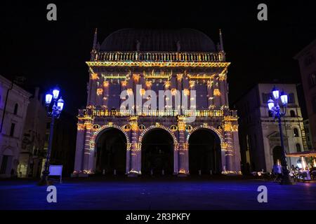 Brescia, Italy. 15th Feb, 2023. A general view of an installation during the inauguration of the Light Is Life festival on the occasion of Bergamo Brescia, Italian Capital of Culture 2023 in Brescia on February 14, 2023 in Milan, Italy. (Photo by Alessandro Bremec/NurPhoto)0 Credit: NurPhoto SRL/Alamy Live News Stock Photo