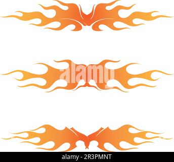 fire flames and Waves beach logo and symbols template icons app Stock Vector