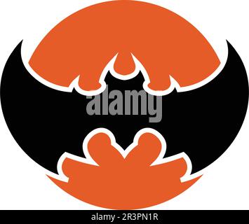 bat open wings flying concept elements icon Stock Vector