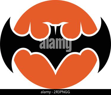 bat open wings flying concept elements icon Stock Vector