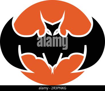 bat open wings flying concept elements icon Stock Vector