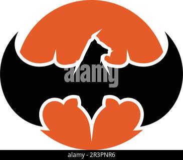 bat open wings flying concept elements icon Stock Vector