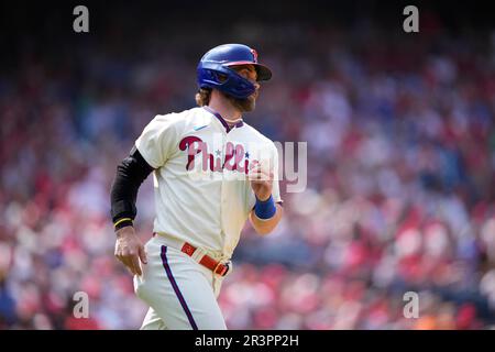 Philadelphia Phillies' Bryce Harper plays during a baseball game, Tuesday,  June 6, 2023, in Philadelphia. (AP Photo/Matt Slocum Stock Photo - Alamy