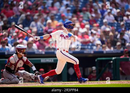 Philadelphia Phillies' Kody Clemens plays during the second inning of a ...