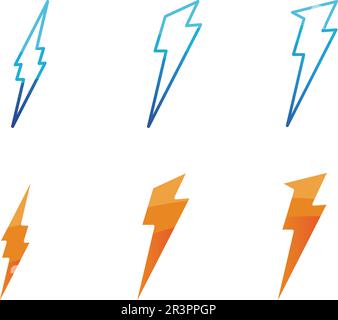 electric Vector lightning icon logo and symbols Stock Vector