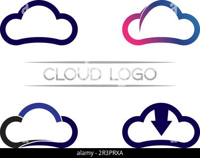 Cloud servers data logo and symbols icons Stock Vector