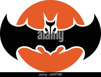 bat open wings flying concept elements icon Stock Vector