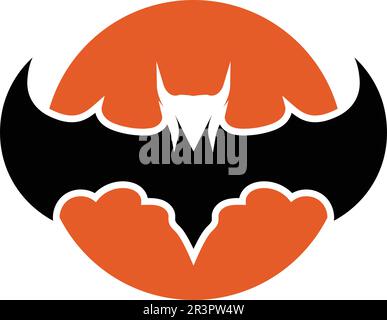 bat open wings flying concept elements icon Stock Vector