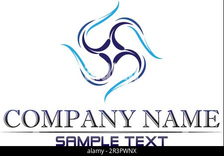 Waves beach logo and symbols template icons app blue Stock Vector