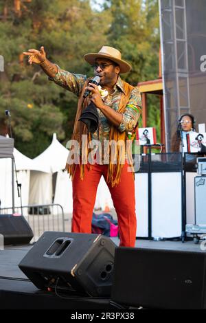 Grammy nominated, singer, songwriter, MAJOR, performing at the Los Angeles County Fair in Pomona, California May 21, 2023 Stock Photo