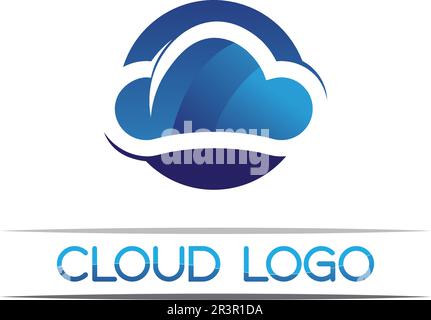 Cloud servers data logo and symbols icons Stock Vector