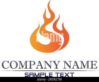 fire flames and Waves beach logo and symbols template icons app Stock Vector